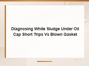 White Sludge Under Oil Cap: Short Trip Condensation or Blown Head Gasket?